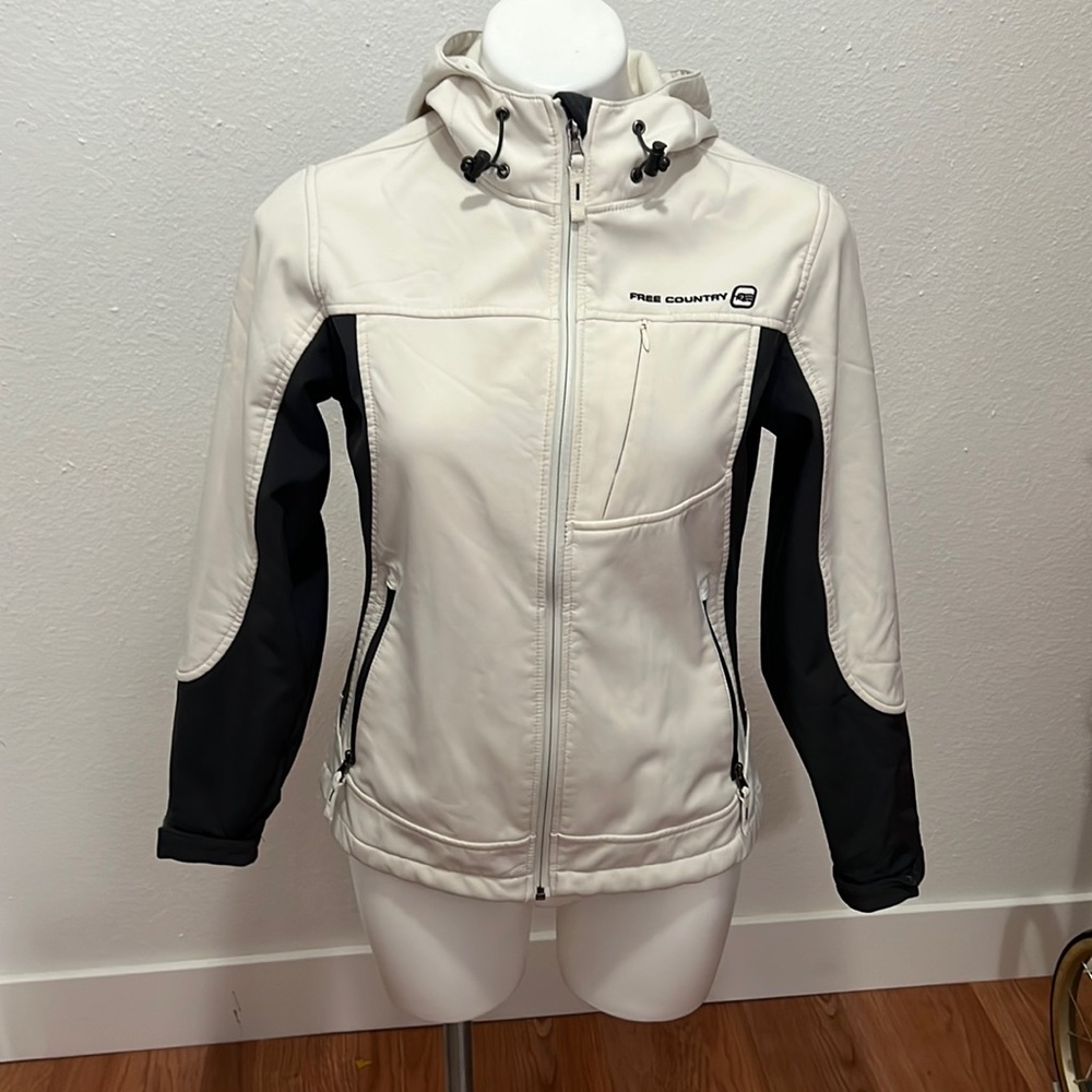Free Country Cream/Gray Shell Jacket Sz S